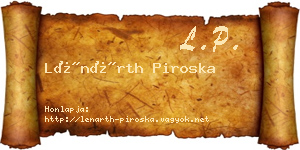 Lénárth Piroska névjegykártya
